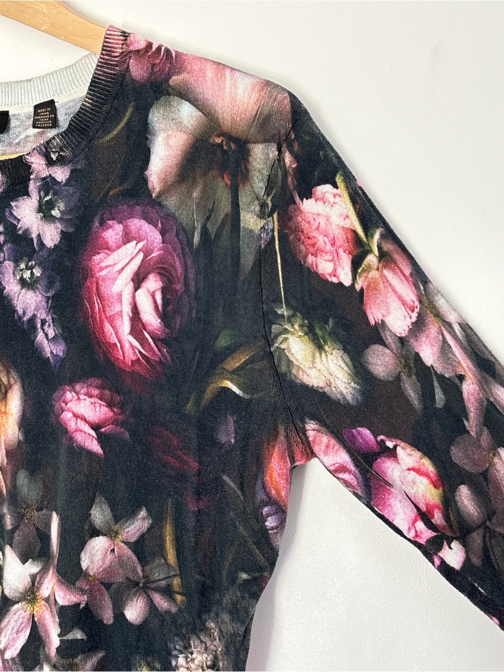 TED BAKER London Women Noline Shadow Floral Print Sweater Eu3 Fits Small/Medium - Picture 4 of 16